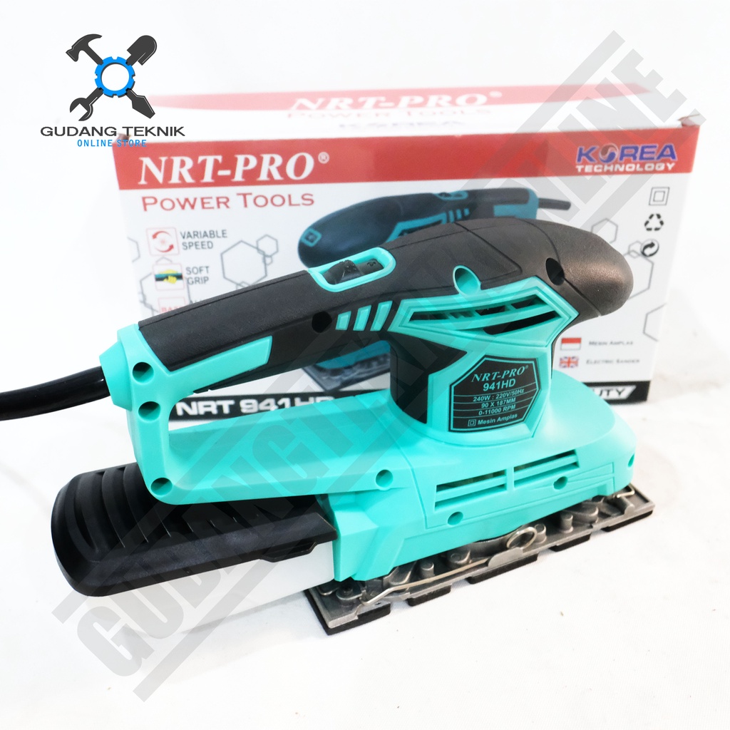 Mesin Amplas Sander NRT PRO X MAILTANK 941HD SH127 / Mesin Palm Sander Elektrik 941 127 - Finishing Sander Square Orbital SH-127