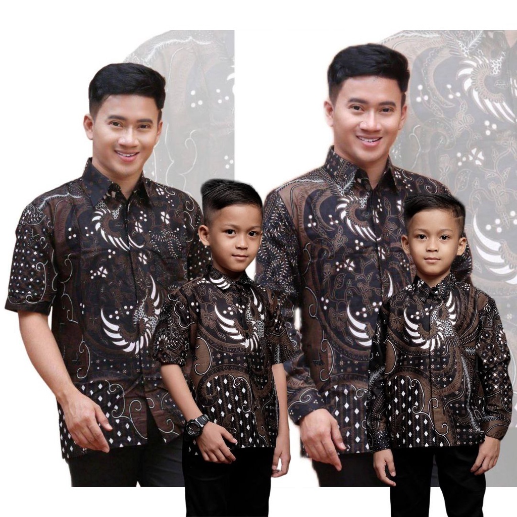 Kemeja Batik Anak Laki-laki Couple Batik Ayah Anak Lengan Panjang Dan Pendek Motif Lemah Teles