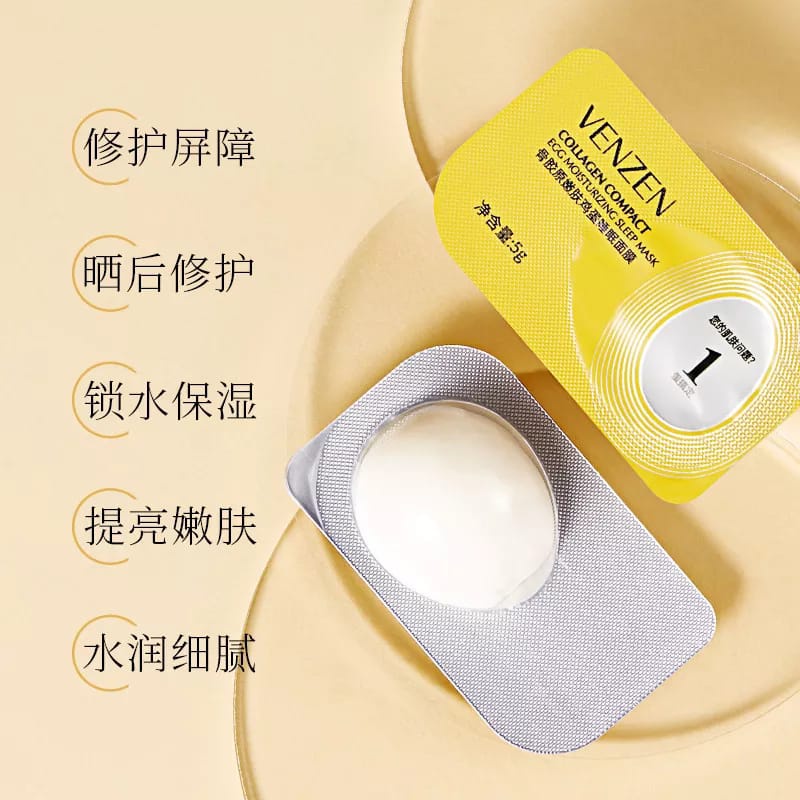 Veze Pelembab Wajah Collagen Egg Sleep Mask Tanpa Bilas