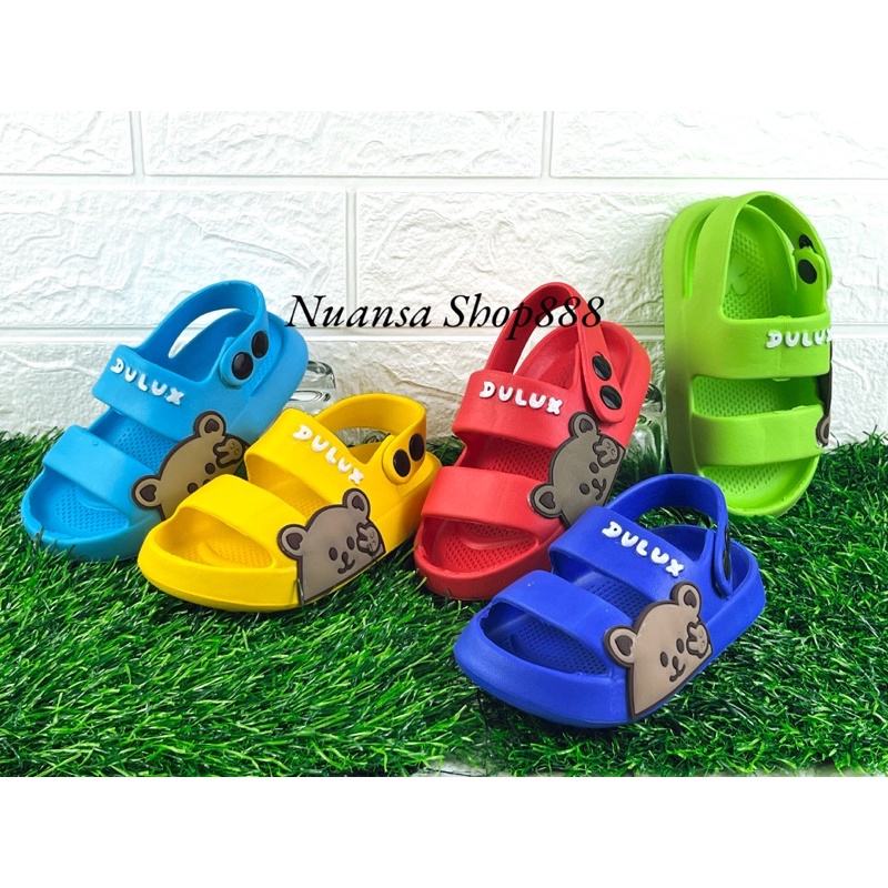 DX-391E-BN Sandal Gunung Anak Laki-Laki / Sandal Selop Dua Tali Tali Belakang Motif Beruang Merek Dulux Ukuran 20-25