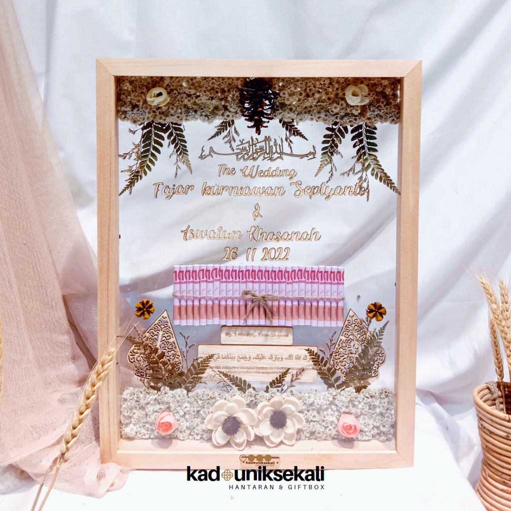 Mahar Wayang Bingkai Transparant 40x30 CM - Wedding &amp; Engagement