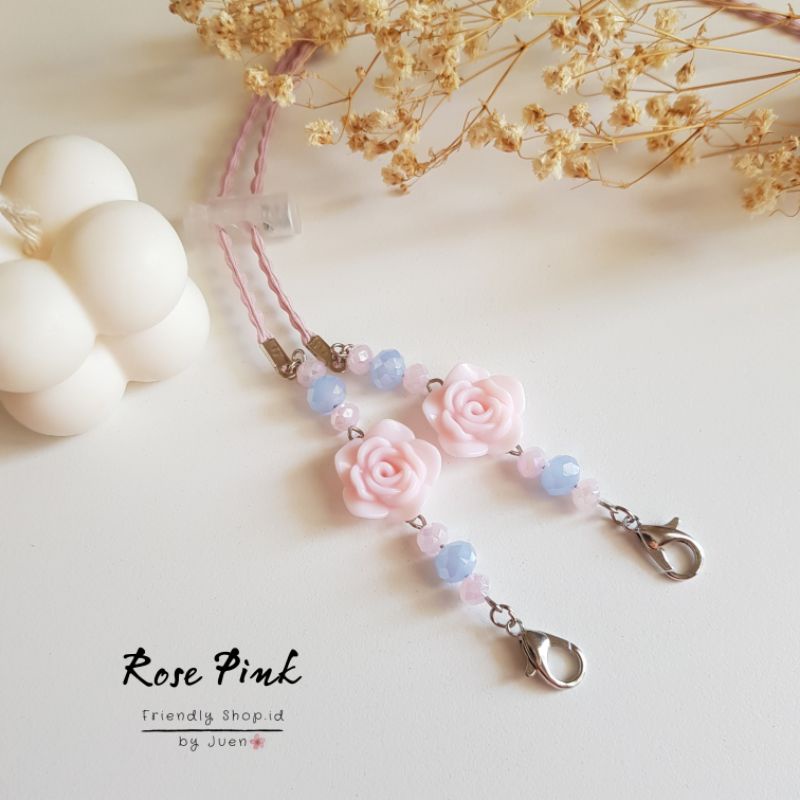 STRAP MASKER 2in1 - ROSE - Rosella  / STRAP MASKER HIJAB 2IN1 /KALUNG MASKER / TALI MASKER / LANYARD MASK