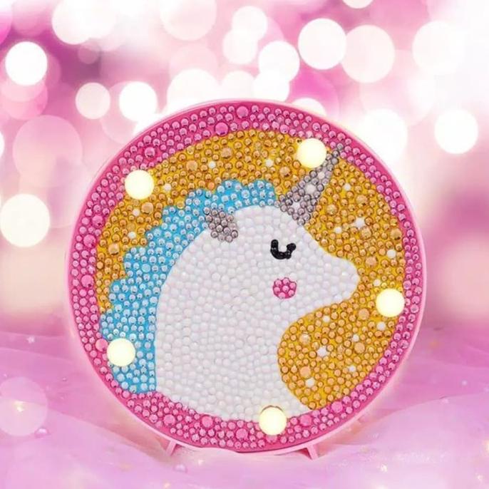 Diy Diamond Painting Led Lamp - Unicorn 2 Kerajinan Tangan
