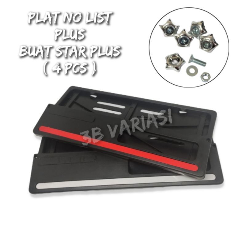 Cover Bingkai Plat Nomor Model List Model Standar Plus Baut Plat Nomor Model Star Kunci Plus Universal Honda Yamaha Suzuki Dll