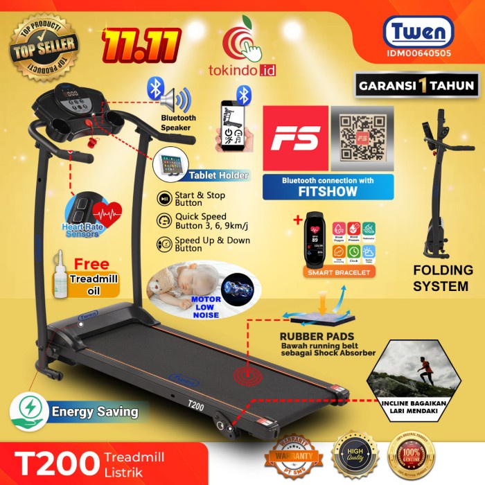 Twen T198I T199 T200 Treadmill Elektrik Motorized Treadmill Listrik 033