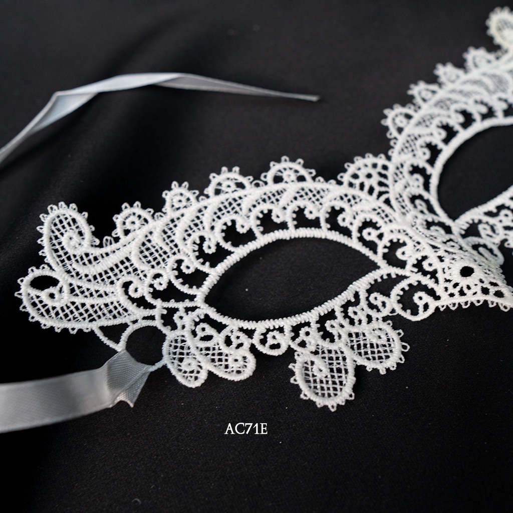 [SIAP KIRIM] MASK PESTA AKSESORIS LINGERIE TOPENG LINGERIE LACE PUTIH AC71E