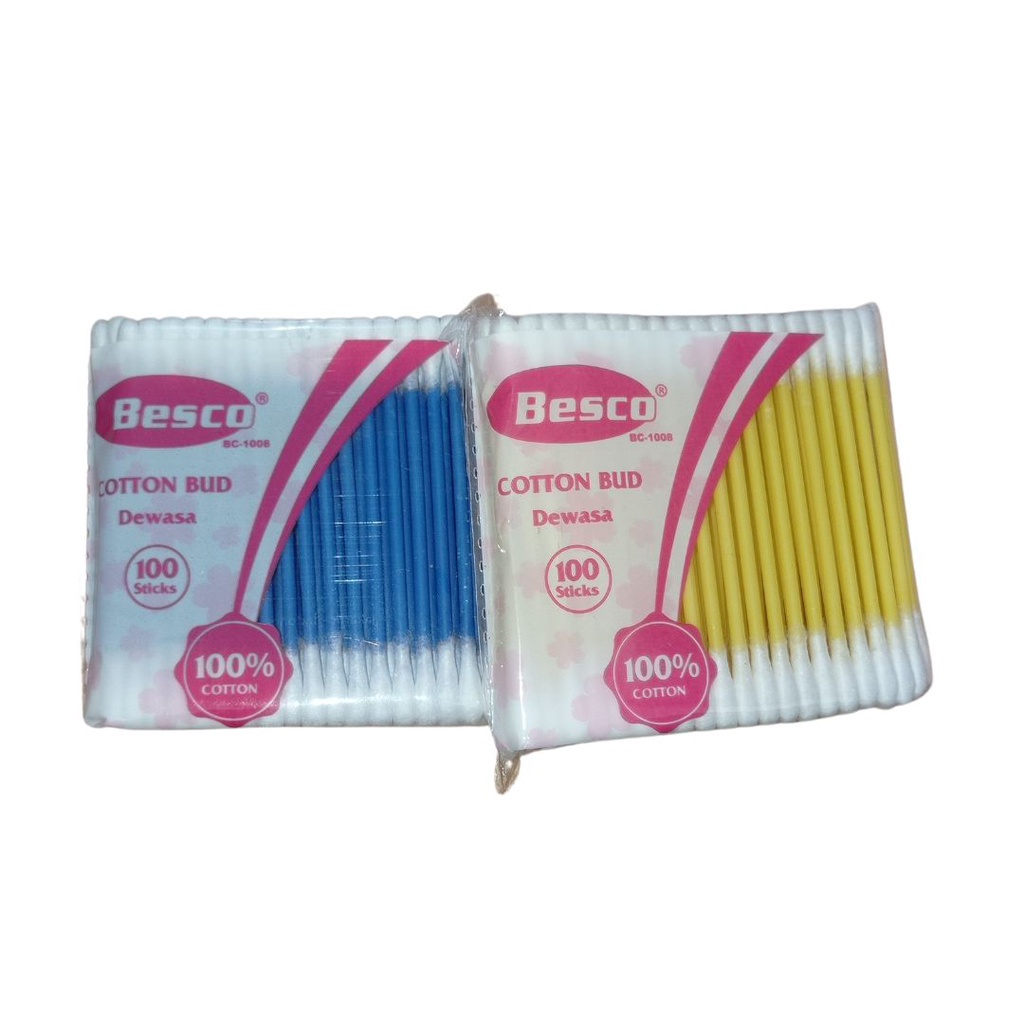 Jual Cotton Bud Merk Besco isi 100 Sticks Alat Perawatan Pembersih