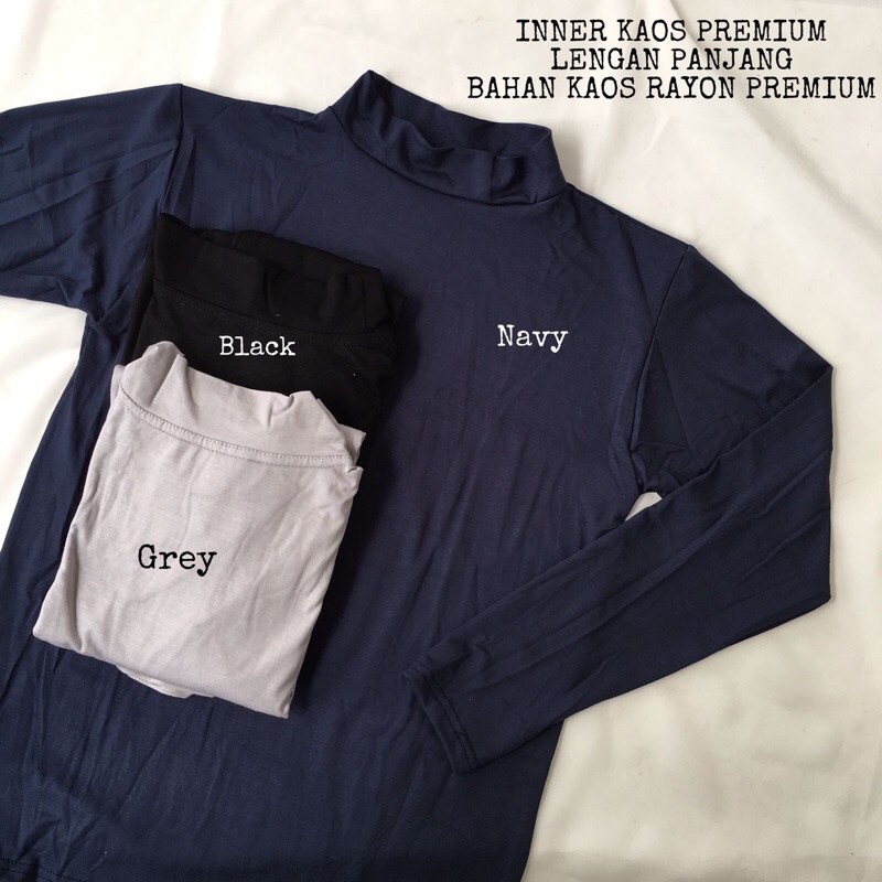 Manset Inner Premium Rayon Jumbo Kaos Tebal Turtle Neck
