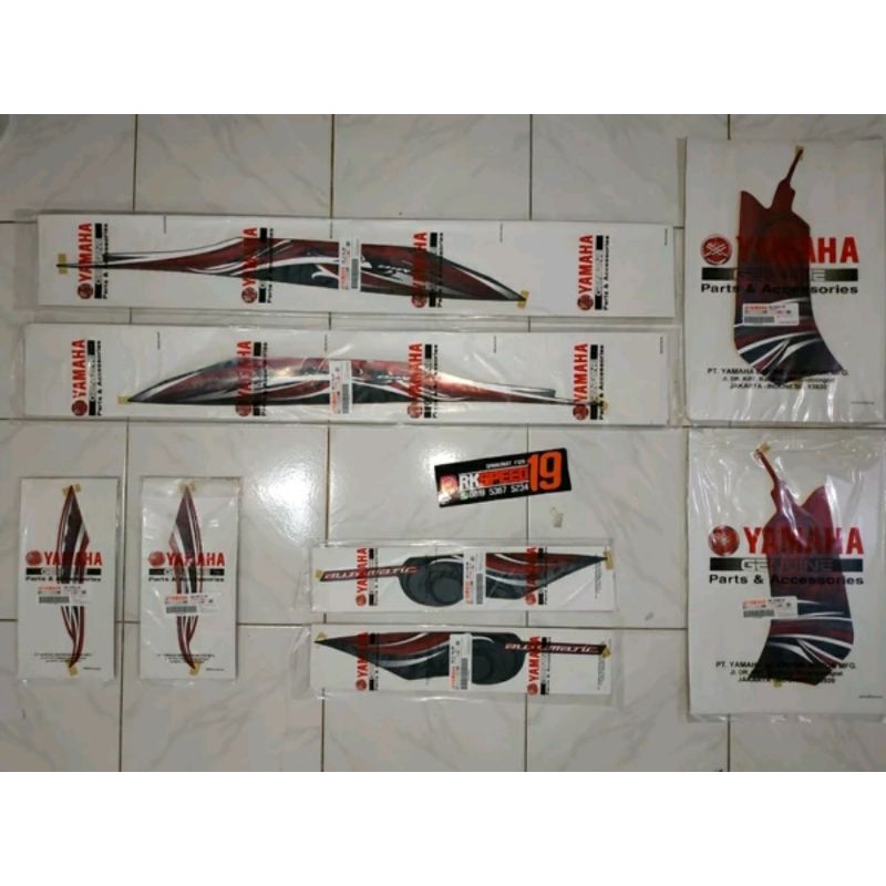 stiker striping yamaha mio soul karbu merah 2008 2009 asli original