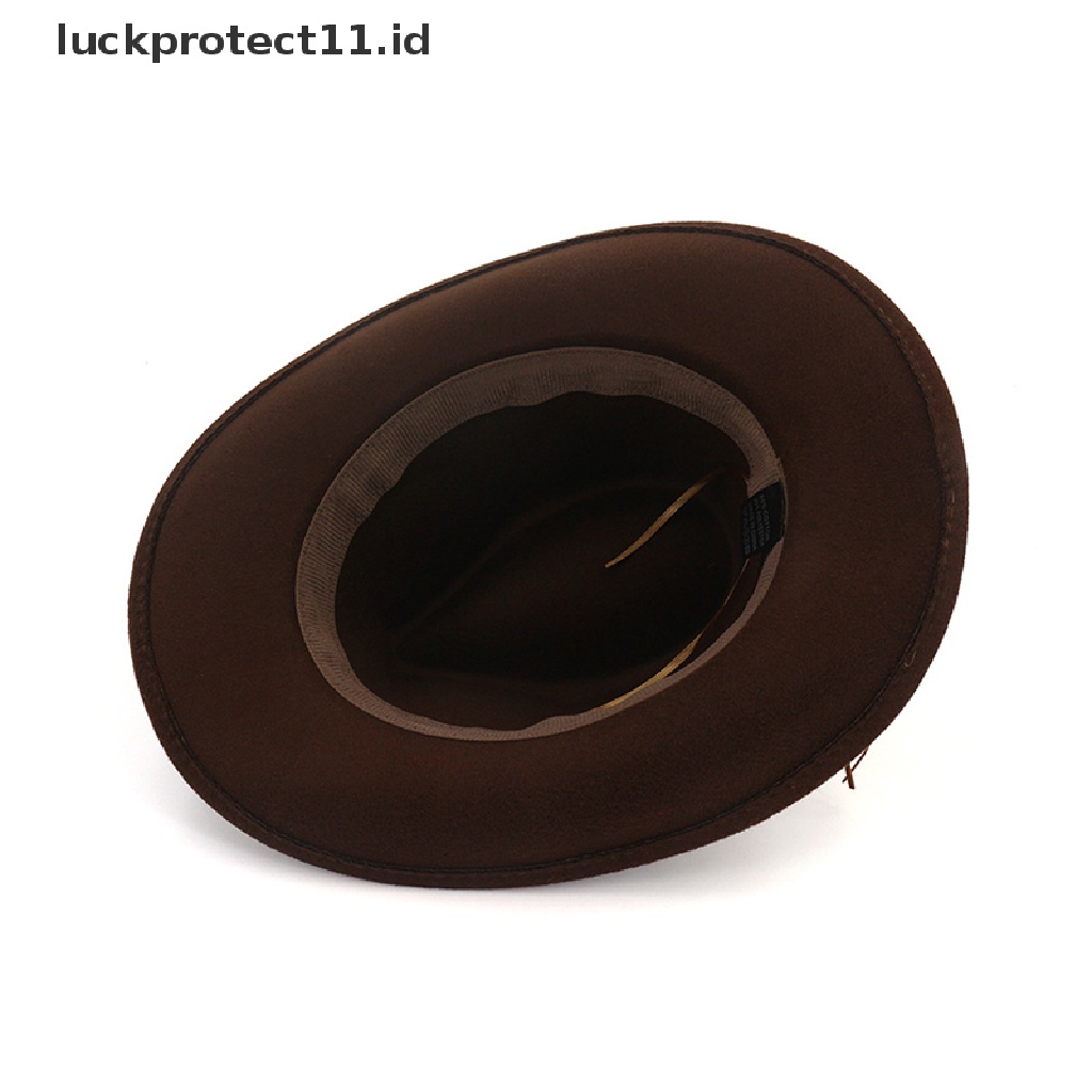 Topi Fedora Bahan Wol 100% Gaya Barat Untuk Musim Panas  .