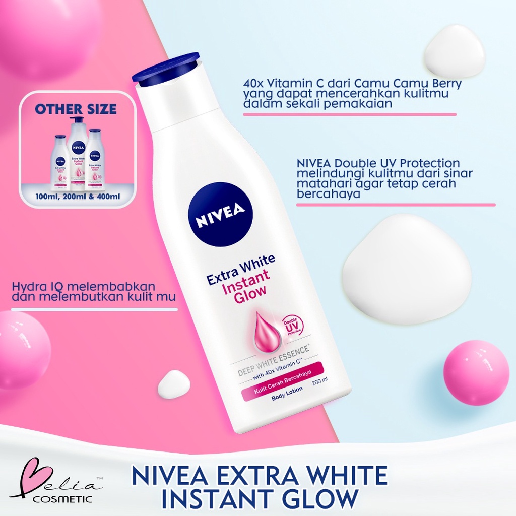 ❤ BELIA ❤ NIVEA Body Lotion | Body Care Extra White | Repair &amp; Protect | Instant Glow | Night Nourish 200ml | BPOM
