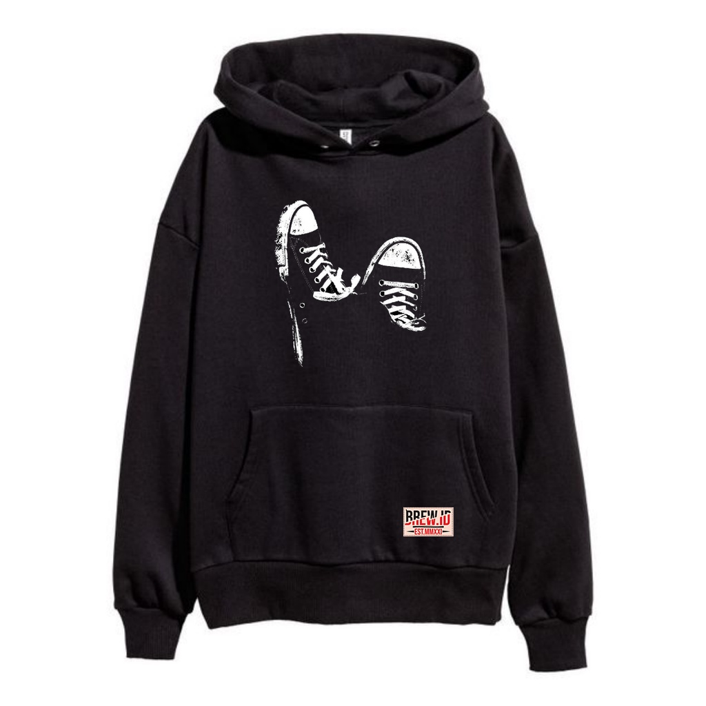 sweater hoodie black simple unisex/switer hodie pria dan wanita