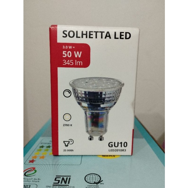 Lampu GU10 Dimmable Lampu Sorot LED 3 Watt 345 Lumen Kuning Warm White