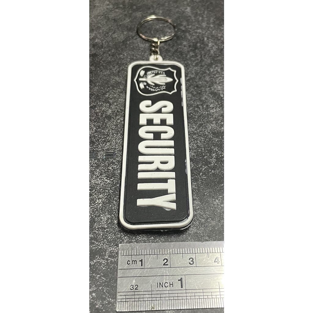 Gantungan Kunci Security (Pjg) | Keychain | Gantungan Kunci Karet Satpam