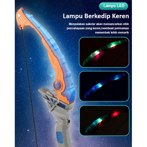 LNR Shop Crossbow Inframerah Mainan Interaktif Set Mainan Olahraga untuk Anak-Anak Orangtua-Anak 1 Set Mainan Anak Panah dan Busur Inframerah Simulasi Menembak Dengan Lampu LED Warna Menyala Dalam Gelap Aman Untuk Anak Child Boy Shooting Simulation