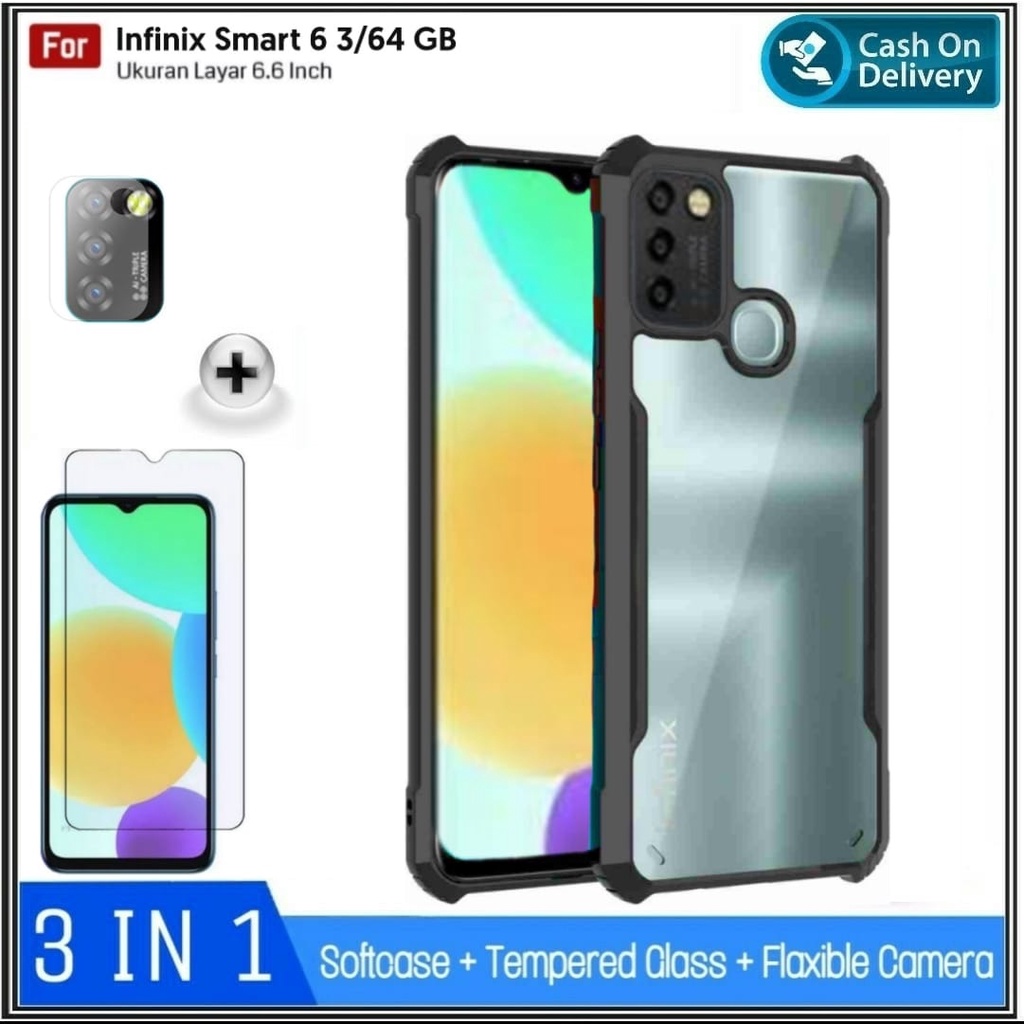 Riyanali_Shop PAKET 3IN1 Case Infinix S4 / S5 / S5 Lite / S5 Pro / Smart 4 Plus / Smart 4 / Smart 4c