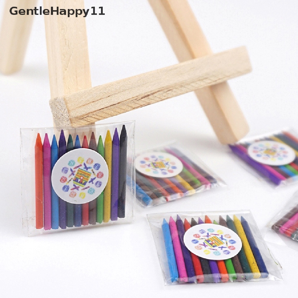 Gentlehappy 1Set 1: 12rumah Boneka Mini Crayon Kotak Cat Air Paint Pen Gambar Kamar Scene Deco id