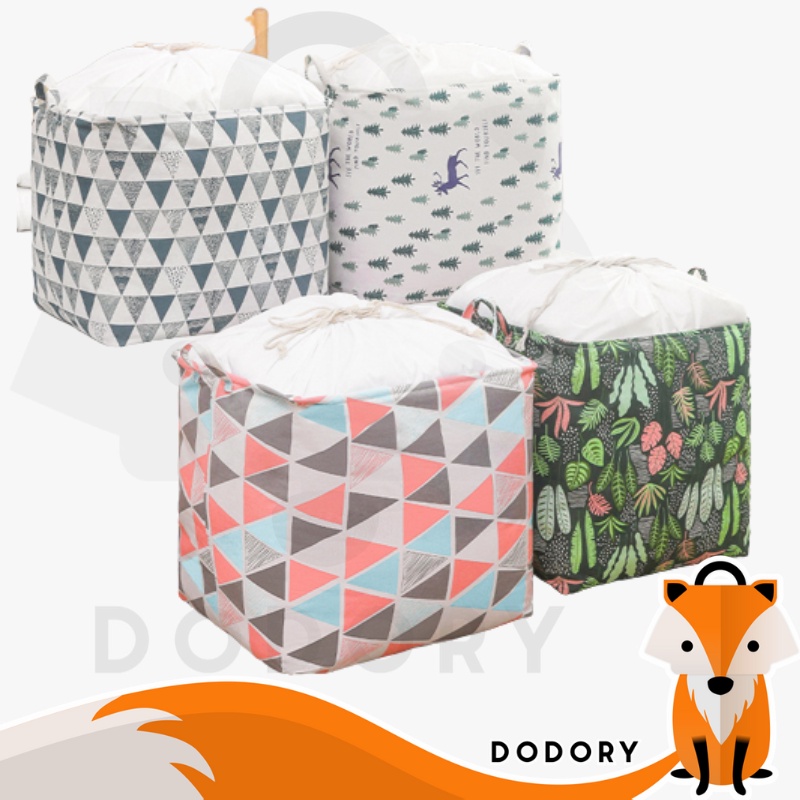 DODORY HL0464 Tempat Penyimpanan Mainan Baju / Storage Bag Serbaguna Keranjang Lipat Tempat Mainan Anak Bed Cover Baju Celana Gorden Selimut Baju Kotor Motif Minimalis