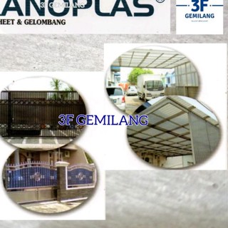 Jual Fiber Plastik Penutup Pagar KANOPLAS POLOS CLEAR 1.1mm Meteran