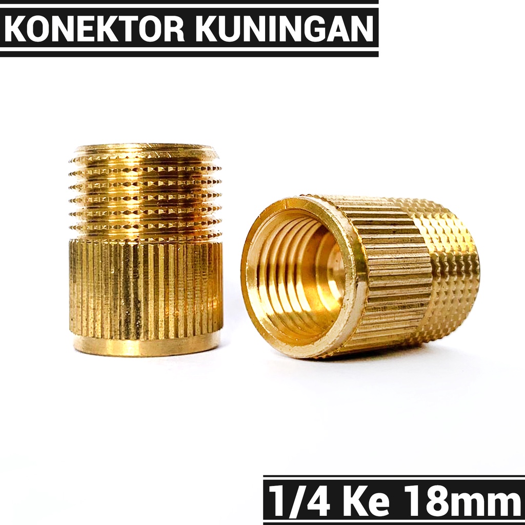 Nepel konektor drat dalam 14mm ke drat luar 18mm