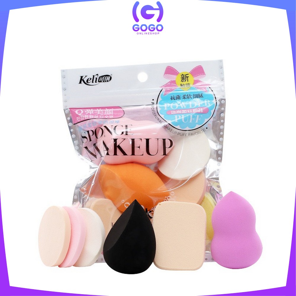 GOGO-K47 Spons Make Up 6 IN 1 Spon Foundation Pembersih Make Up Wajah Sponge Makeup Beauty Blender