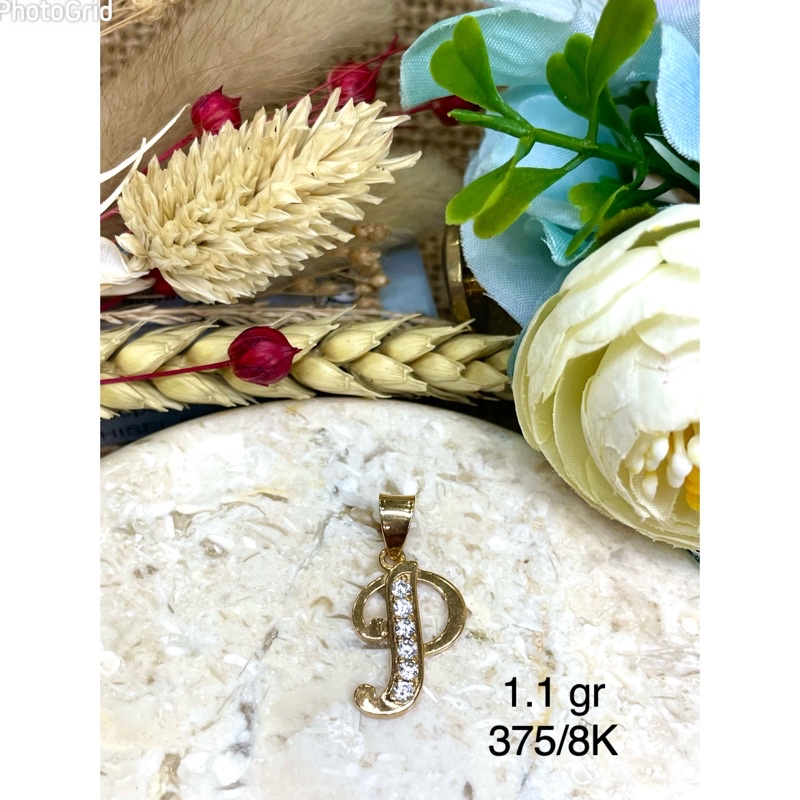 Liontin huruf P mata ac 6519 - 1.1 Kuning 375/8K