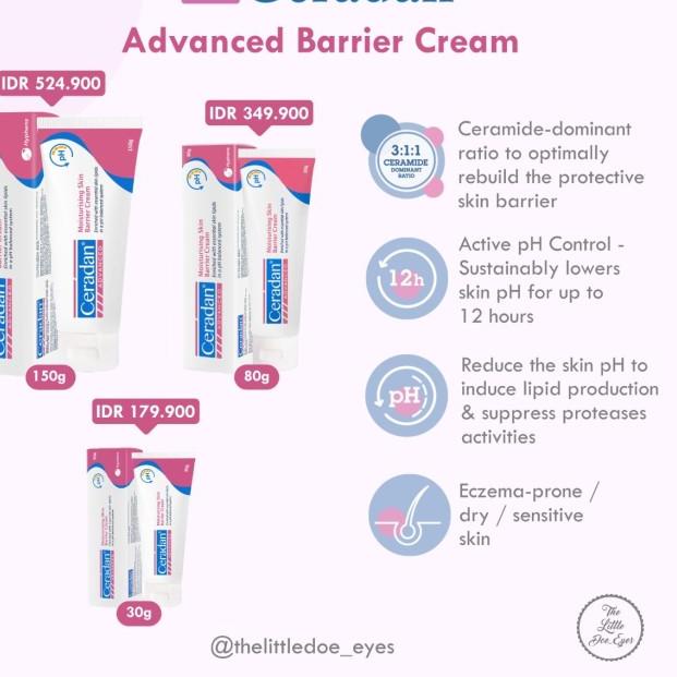 Ceradan cream / advanced cream/ ceradan barrier cream 30gr 80gr 150gr - Skin barrier 30