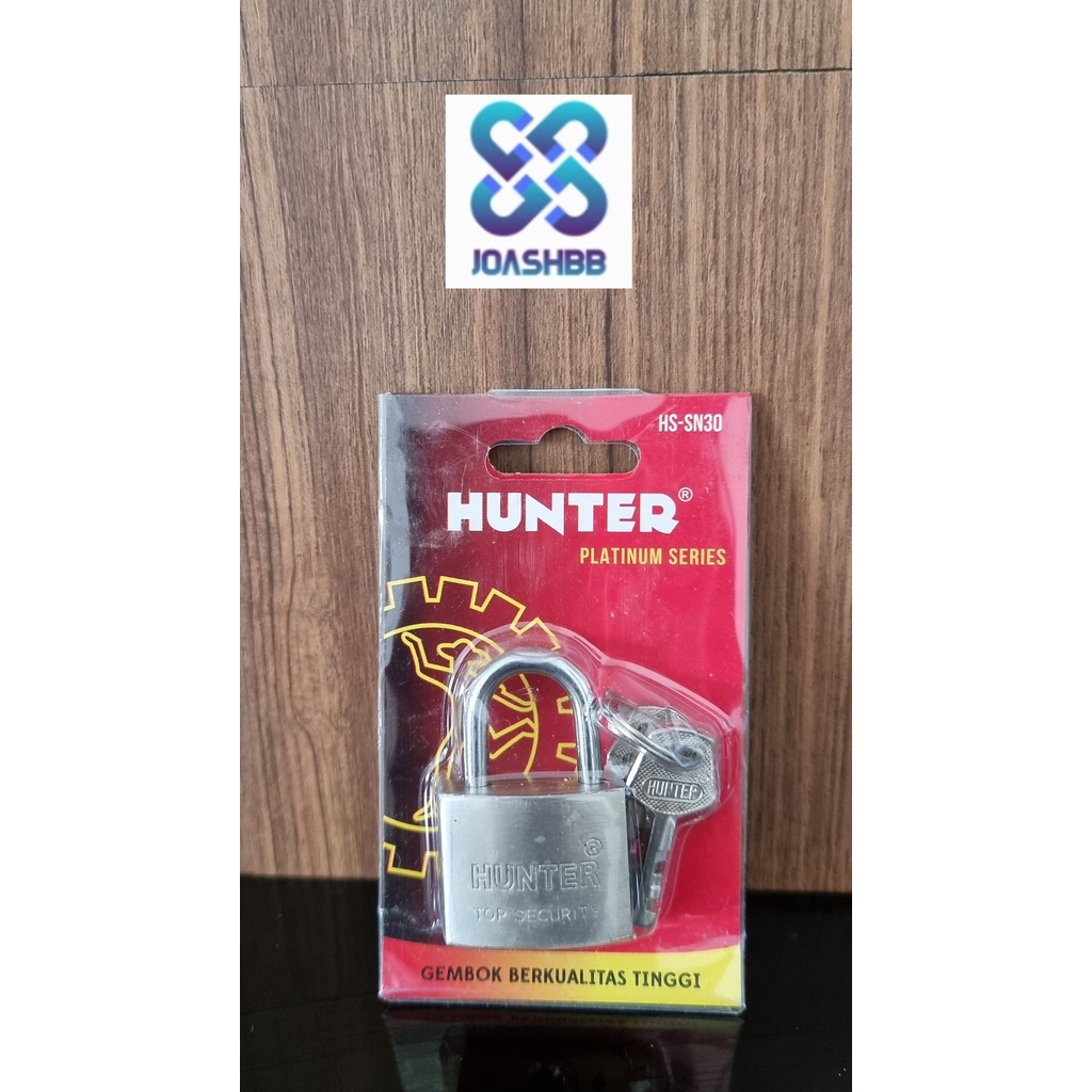 Gembok Putih HUNTER Anti Rust Anti Maling Anti Cut / Gembok Rumah / Kantor / Gudang