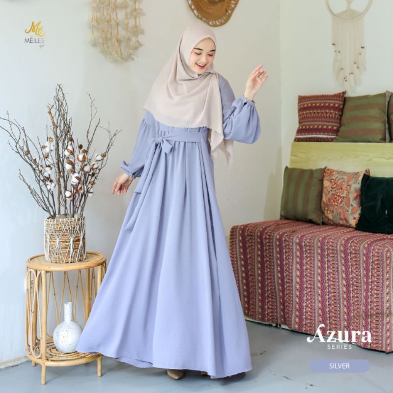 AZURA DRESS BY MEILEE DRESS KEKINIAN CRINKLE HITS DRESS GAMIS SYARI PREMIUM CRINKLE BY MEILEE
