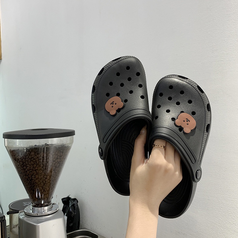 Sandal Wanita Motif Bear Simple Bahan Karet Empuk Elastis MALLSHOPPING