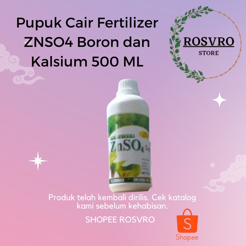 Pupuk Cair Fertilizer ZNSO4 Boron dan Kalsium 500 ML