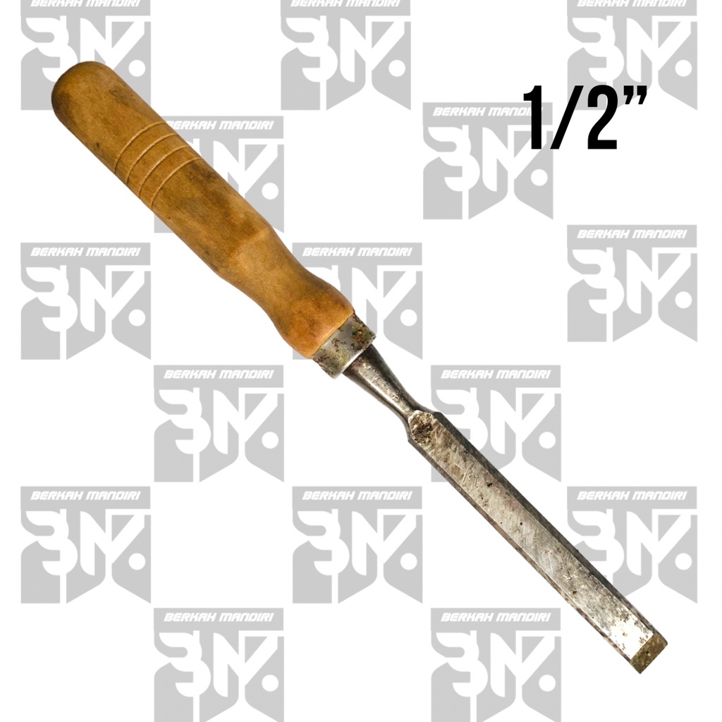 Pahat Kayu/Tatah Kayu/Tatah Alat Ukir Kayu Bonsai Baja Super Tajam Gagang Kayu 1/2&quot; (1,2CM)|5/8&quot; (1,5CM)|3/4&quot; (2CM)|1&quot; (2,5CM)|1.1/4&quot; (3CM)|1.1/2&quot; (4CM) Wood Chisel