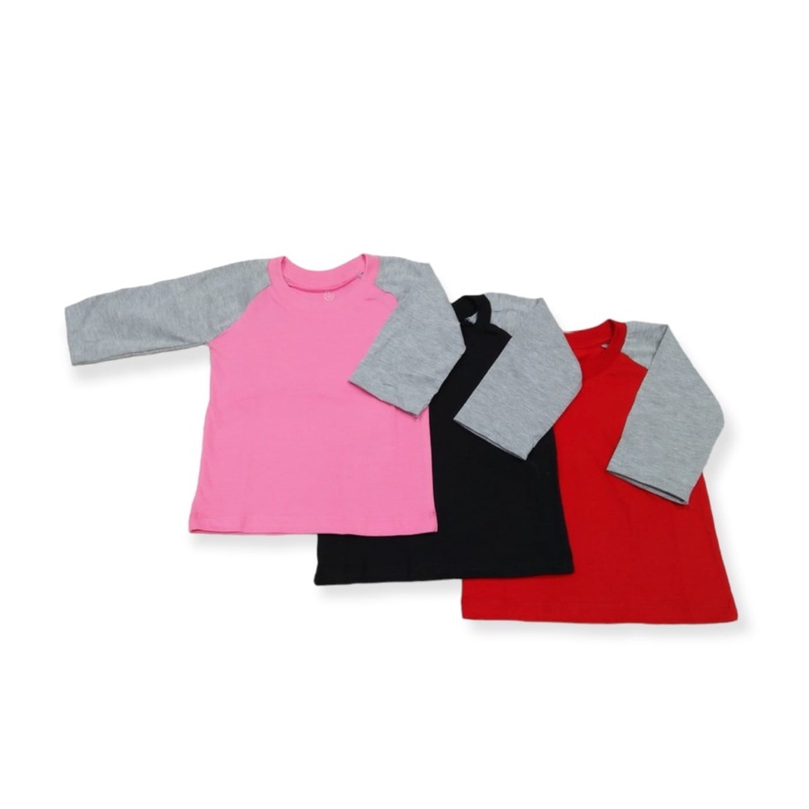 KAOS POLOS RAGLAN OBLONG BAYI ANAK BALITA COWOK CEWEK BAJU T SHIRT MURAH PAKAIAN  LARIS A1B2C3
