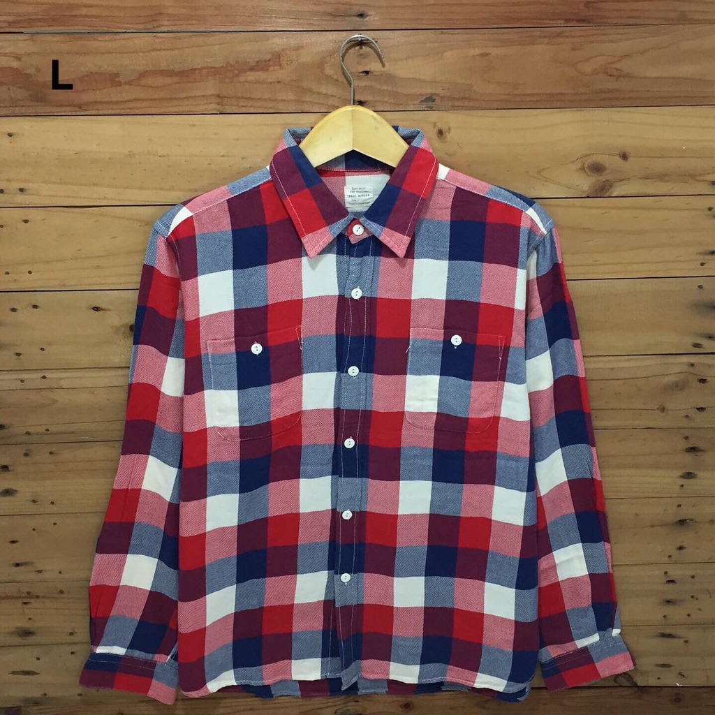 Kemeja Flannel Back Number Size L