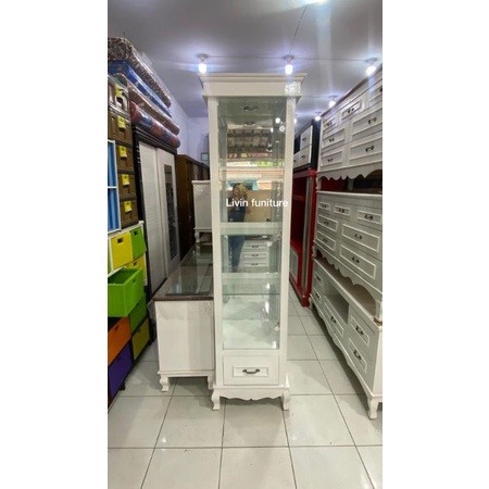 lemari pajangan 1 pintu kaca