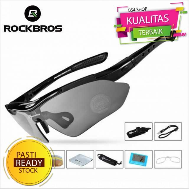 Kacamata Sepeda Rockbros Polarized dengan 5 Lensa Myopia - Hitam