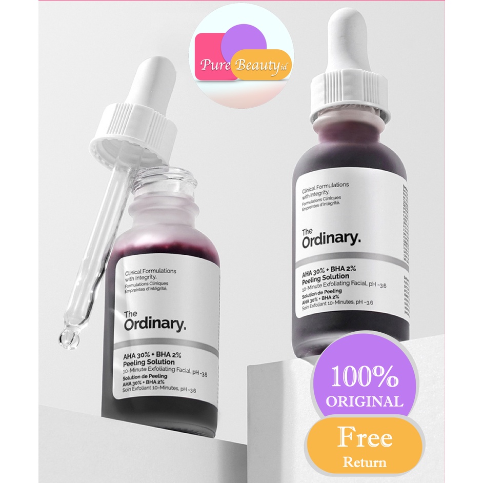 THE ORDINARY AHA 30% + BHA 2% Peeling Solution Serum Wajah 30ml 2pcs Cerah Exfoliating ❤ 100% Original ❤