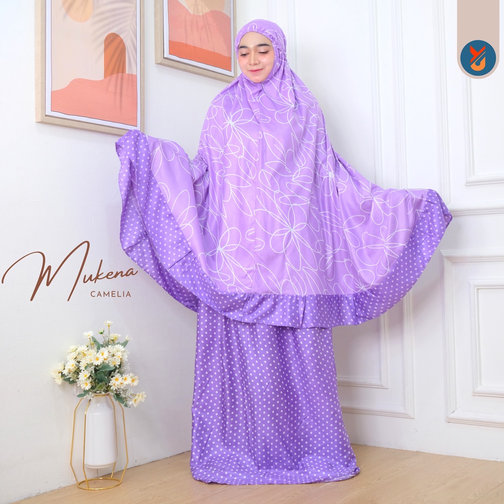 YashCollection Mukena Dewasa Bali Mukena Cemara LAMIA Jumbo-Mukena Camelia Grape