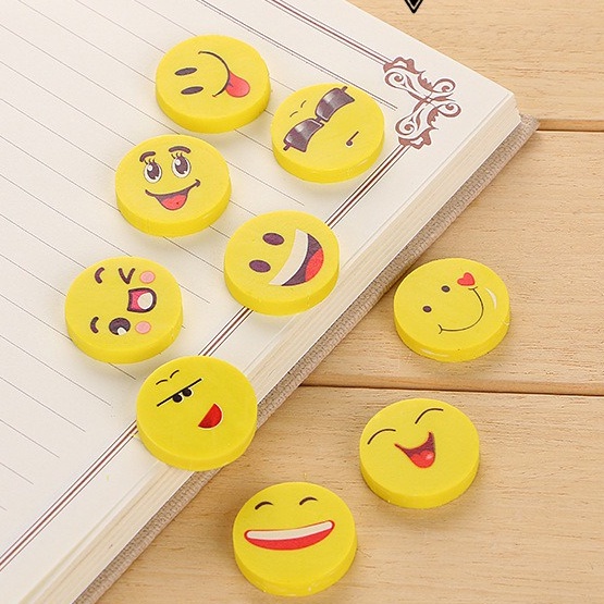 Penghapus Bentuk Emoji Smile Mini Perlengkapan Alat Tulis Anak ST0014