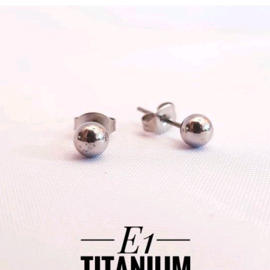 Antin Titanium Giwang Tusuk Bola Polos Silver 1114b