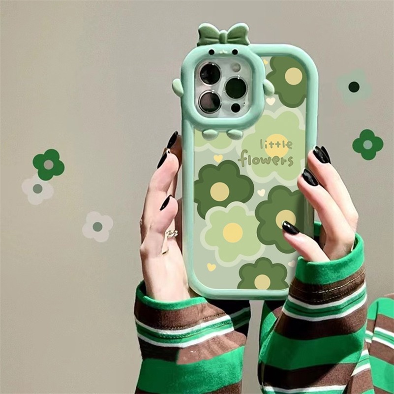 Soft Case Silikon Motif Bunga Monster 3D Untuk iPhone 14 13 12 11 Pro Max X Xr Xs Max 7 8 6 6s Plus