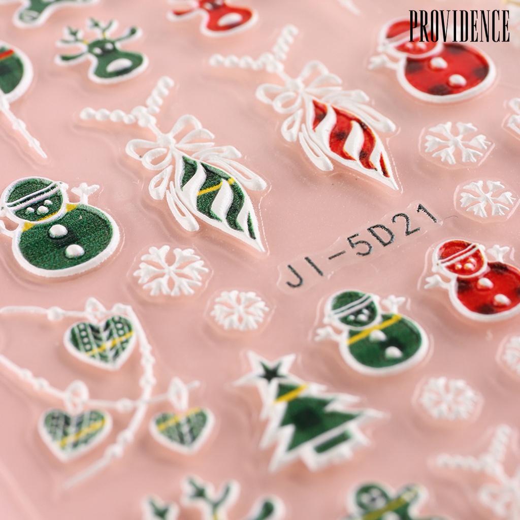 Stiker Kuku 3D Motif Snowflake Natal Untuk Wanita