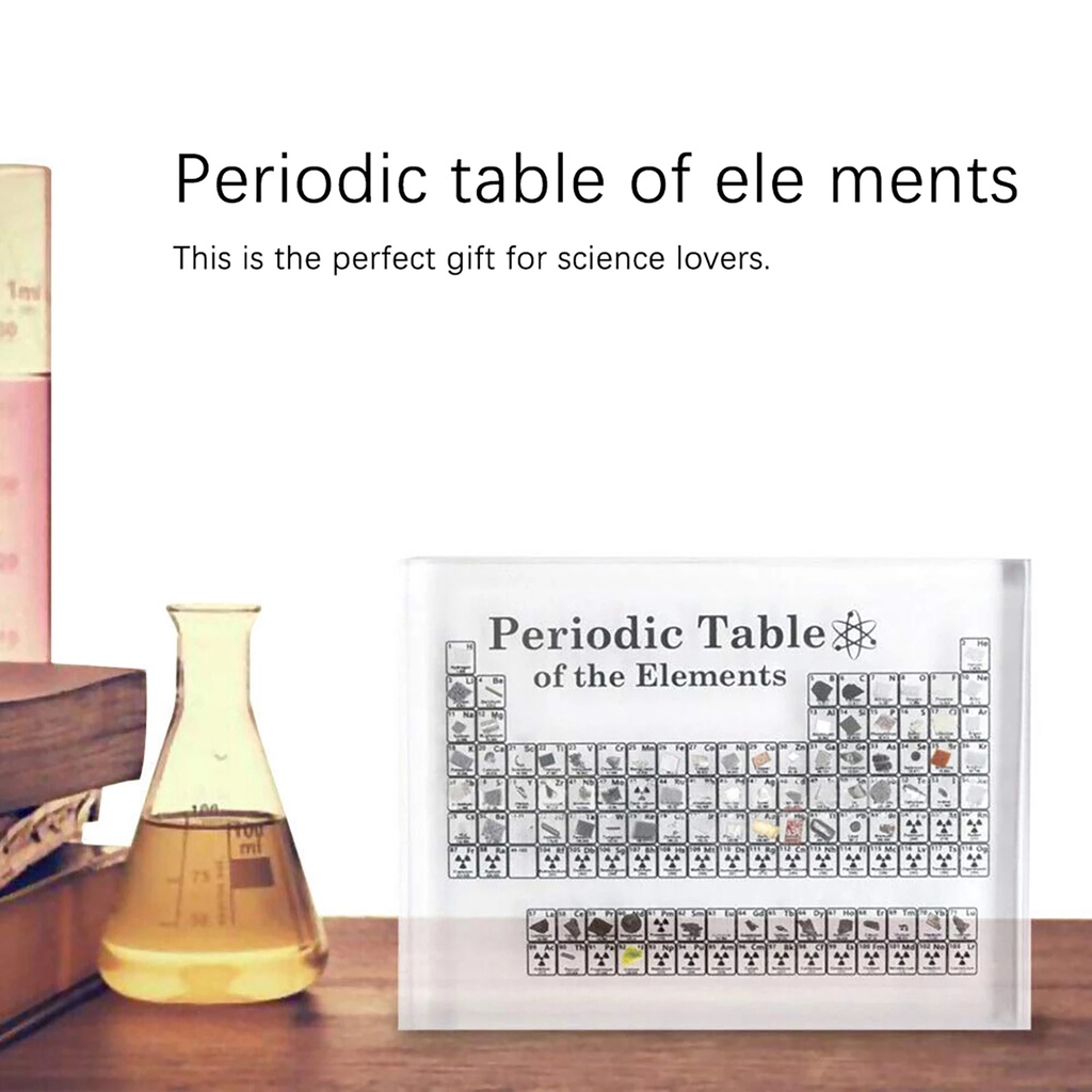 Untuk Unsur Kimia Mengajar 83butir Periodic Table Ornamen Meja Periodik Kristal Akrilik Transparan Ornamen Teknologi Pajangan Frame