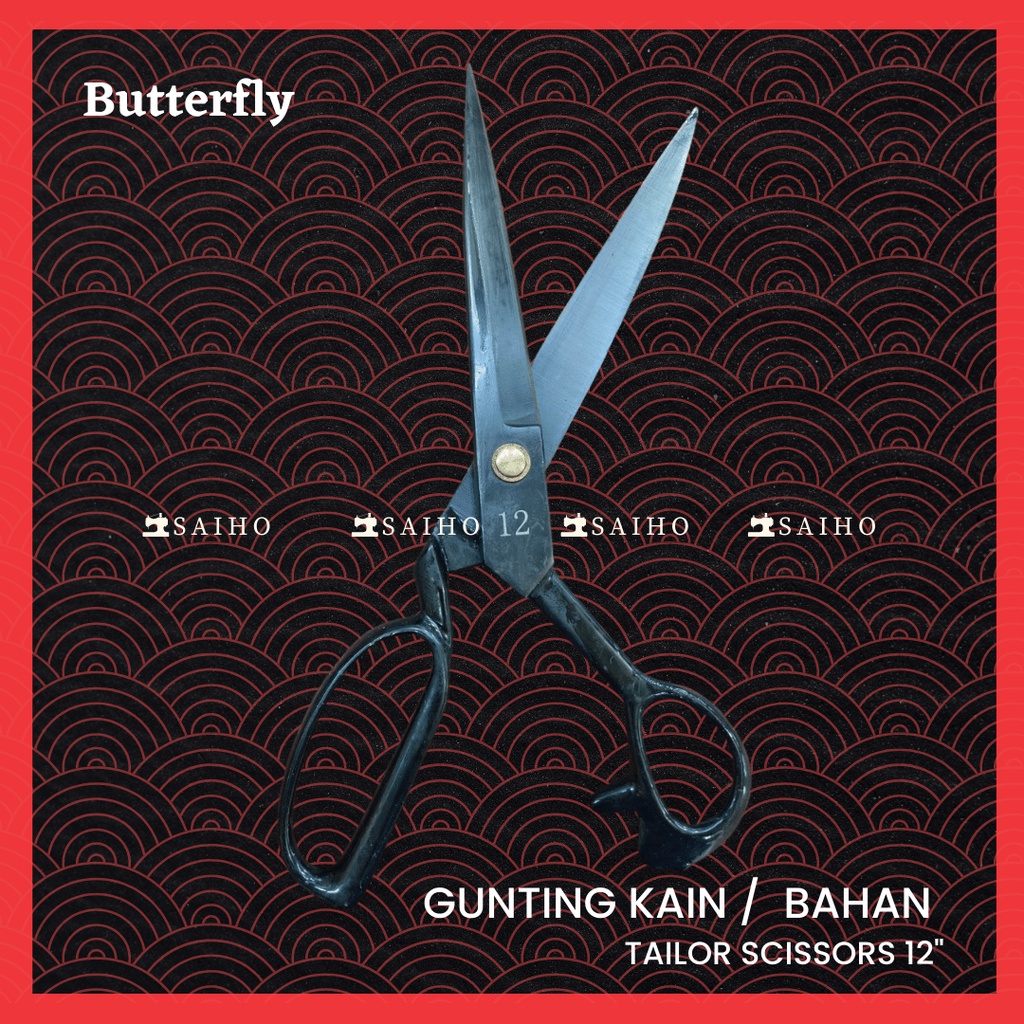 [BUTTERFLY] GUNTING KAIN / BAHAN BUTTERFLY UKURAN 12 INCH | Tailor Scissors 12&quot;