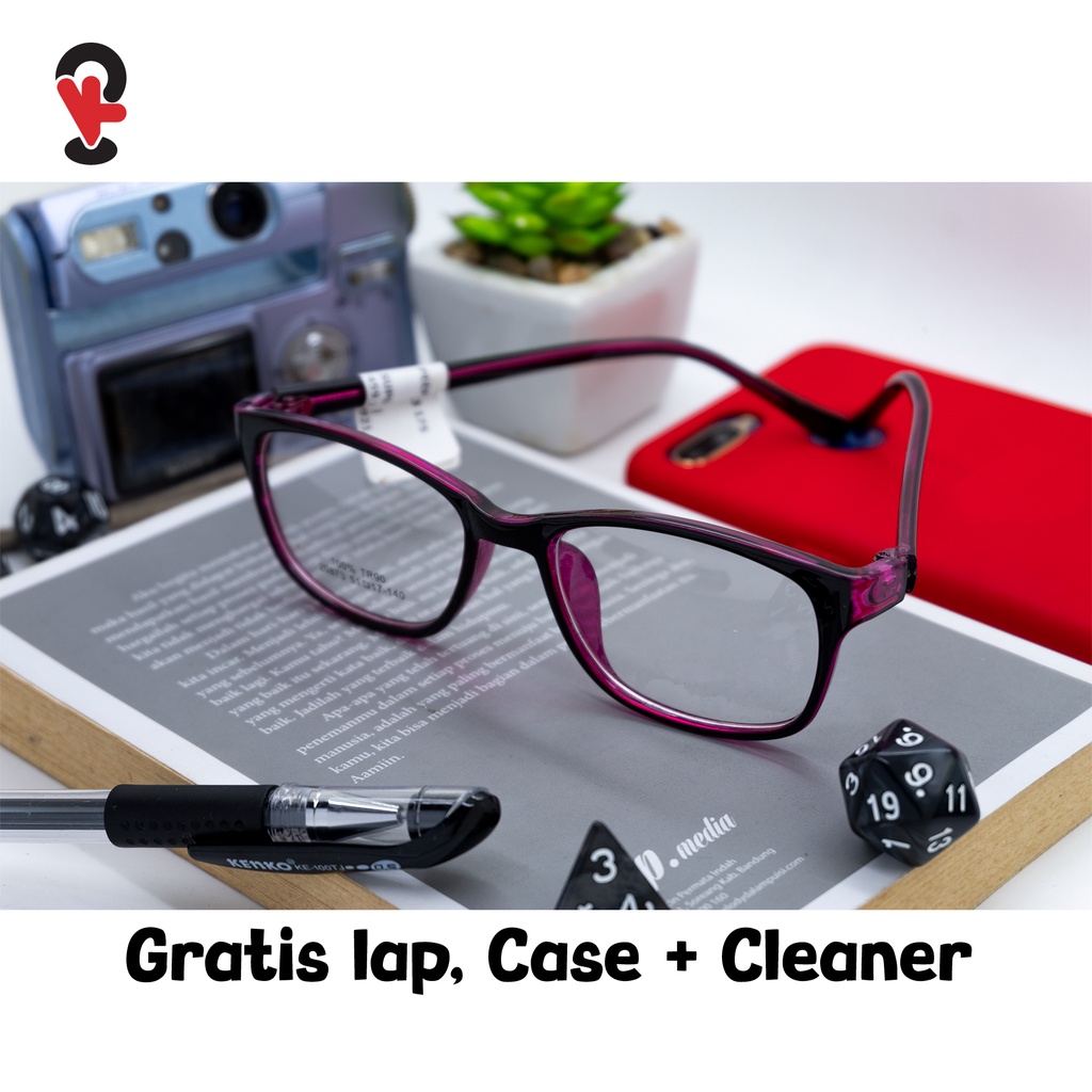 frame kacamata warna ungu glosy