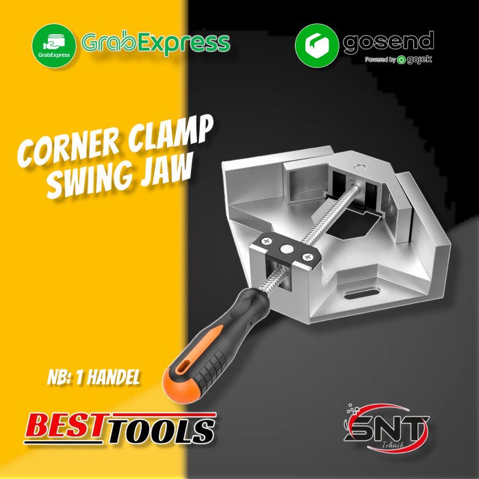 [BISA COD] Catok Klem Kayu Sudut Siku Swing Jaw Corner Clamp / Perlengkapan Rumah Tangga Murah / Per