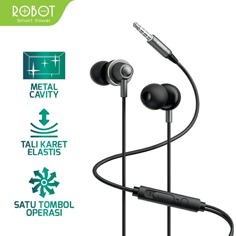 Headset Robot RE240S Earphone Powerfull Bass ORIGINAL