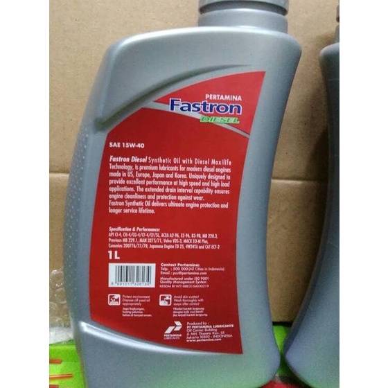 Pertamina Fastron Diesel 15w-40 (Ori 100%) Kemasan Baru