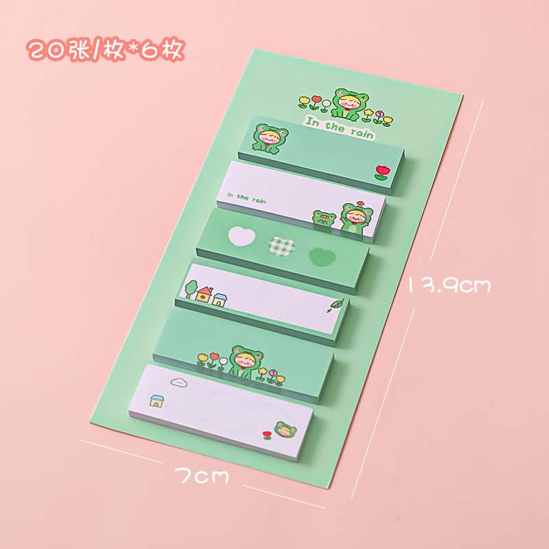 (6 BARIS) KERTAS NOTES STICKY NOTES KARAKTER KARTUN AESTHETIC