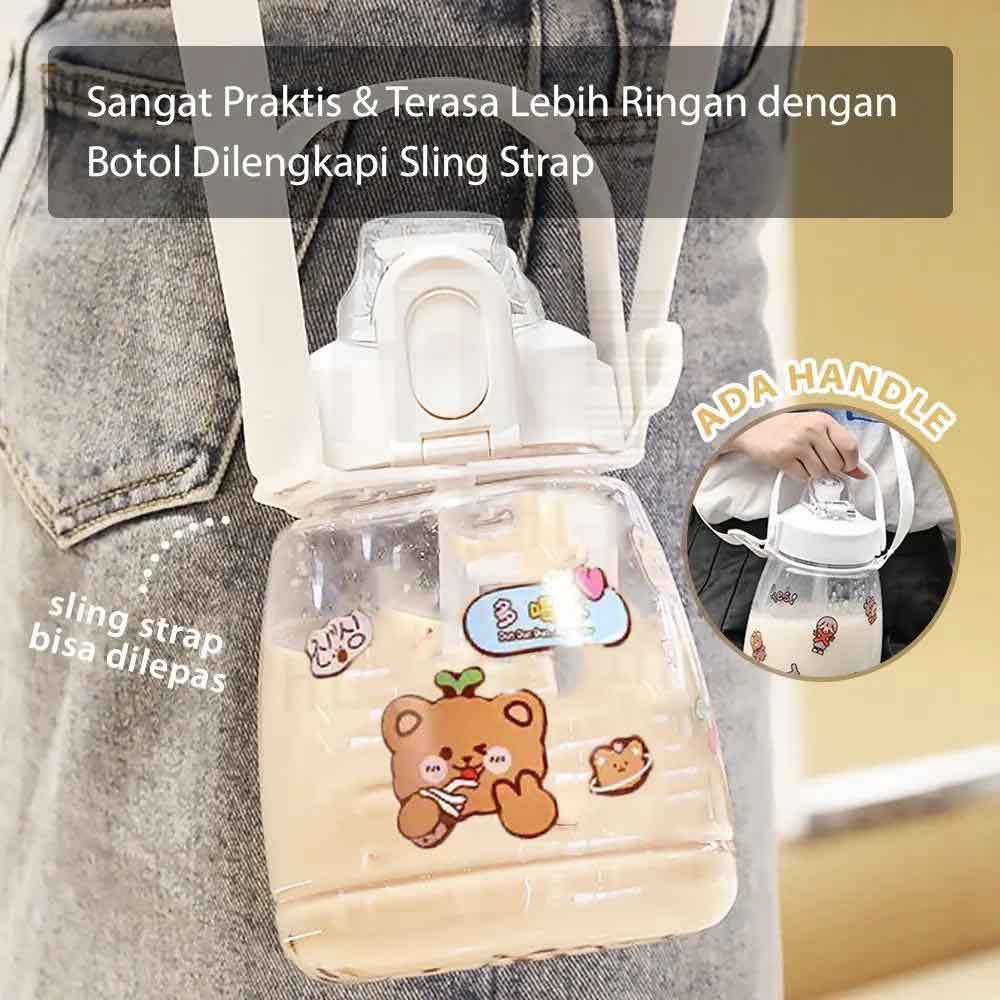 Botol Bening Lucu * Botol Minum Anak * Botol Gemoy Free Sticker * 1300ml